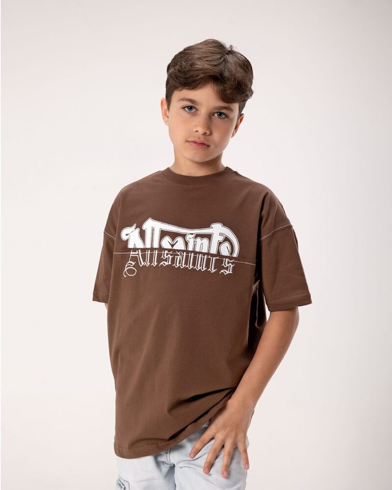 تيشرت أوفر سايز مطبوع بياقة مستديرة — Stedrino Kids Wear - ستدرينو كيدز وير kids wear