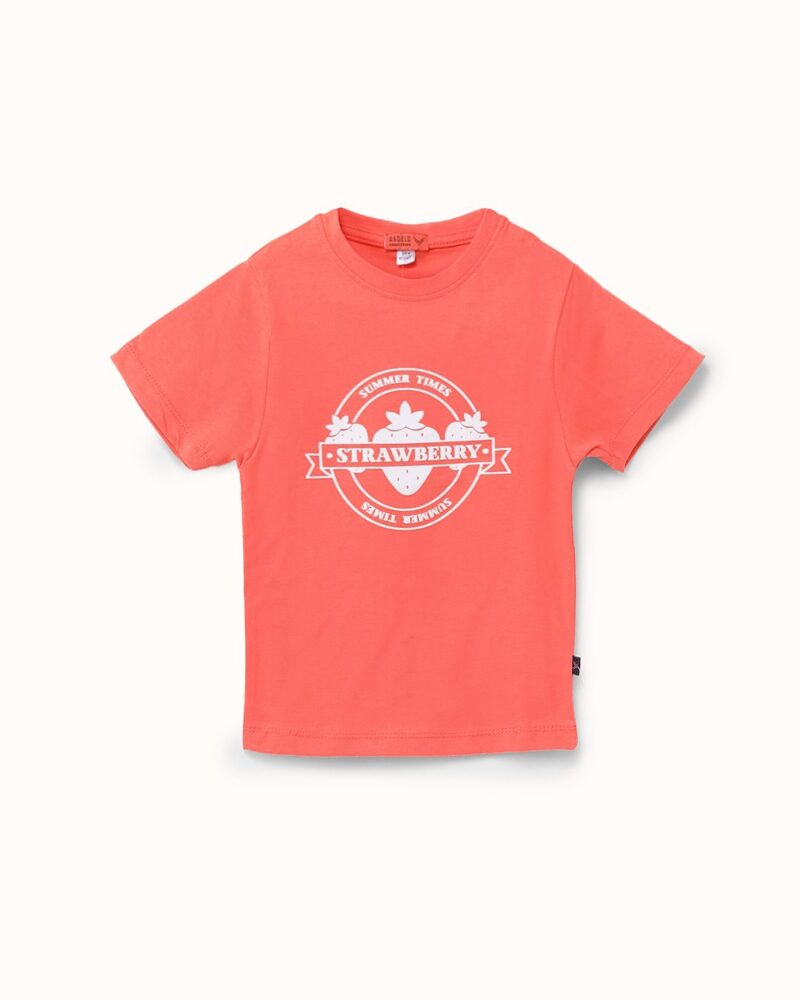 تيشرت راوند بأكمام قصيرة بقصة عادية — Stedrino Kids Wear - ستدرينو كيدز وير kids wear
