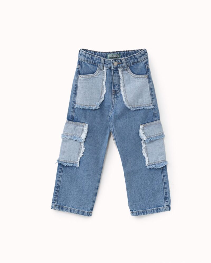 بنطلون جينز بقصة مستقيمة بجيب كارجو — Stedrino Kids Wear - ستدرينو كيدز وير kids wear