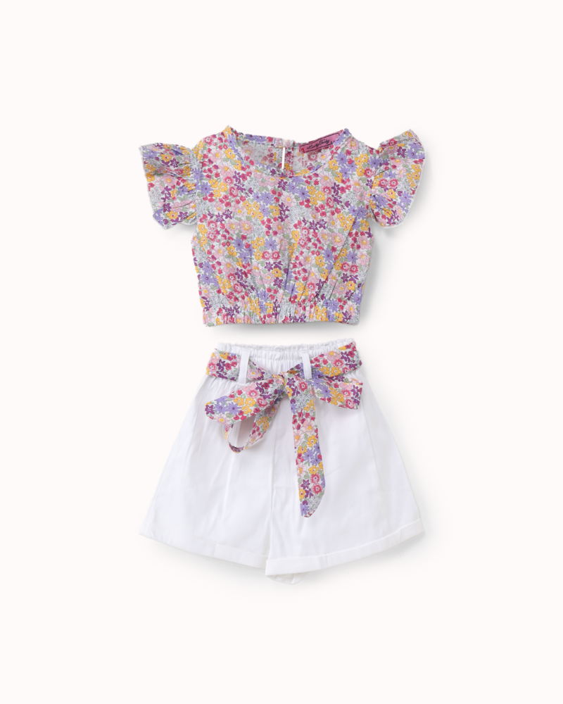 طقم بناتي مكون من بلوزة مشجرة وشورت أنيق — Stedrino Kids Wear - ستدرينو كيدز وير kids wear