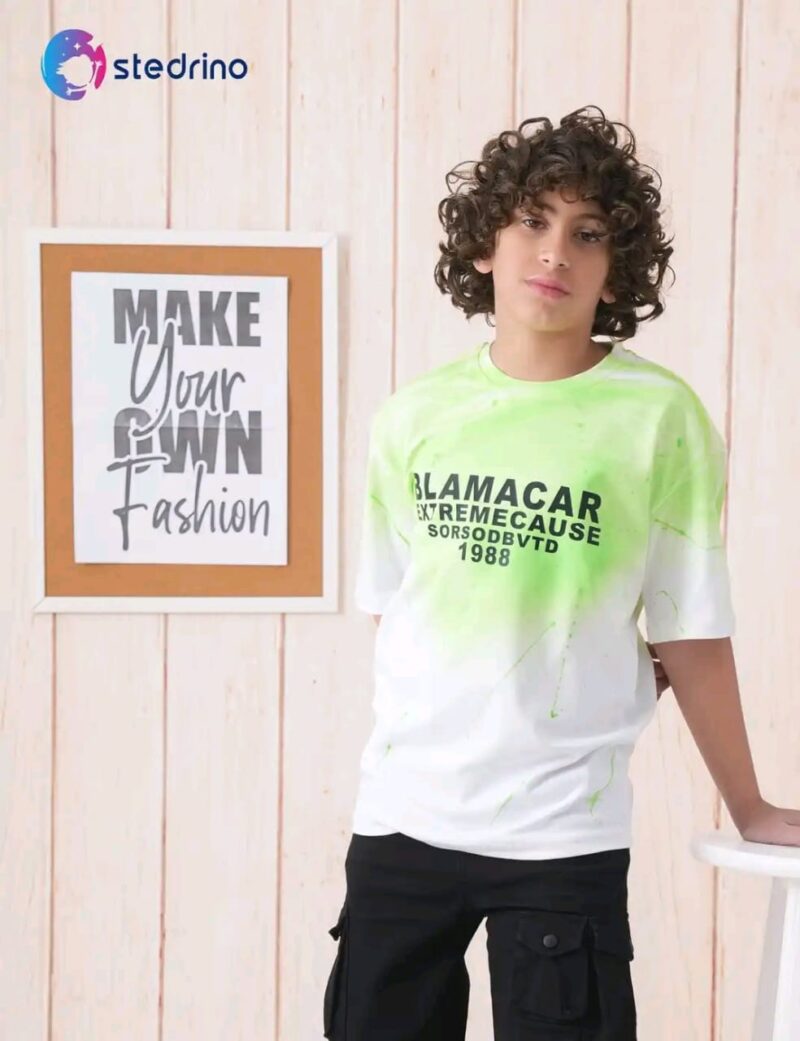 تيشيرت أولادي نص كم اوفر سايز برقبة مستديرة — Stedrino Kids Wear - ستدرينو كيدز وير kids wear