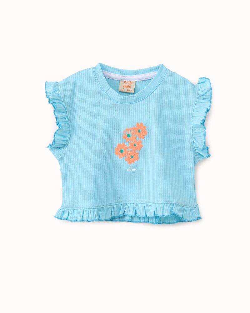 توب بناتي كاجوال بأكمام كشكش بطباعة زهور — Stedrino Kids Wear - ستدرينو كيدز وير kids wear