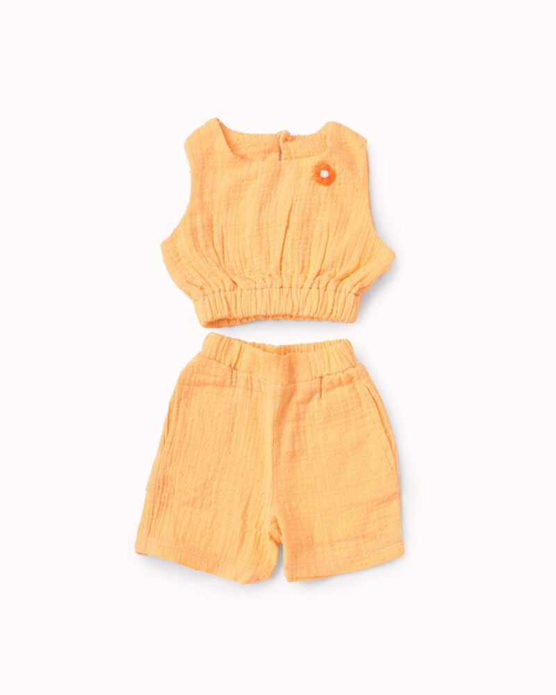 طقم بناتي صيفي قطعتين – توب بدون أكمام مع شورت مريح — Stedrino Kids Wear - ستدرينو كيدز وير kids wear