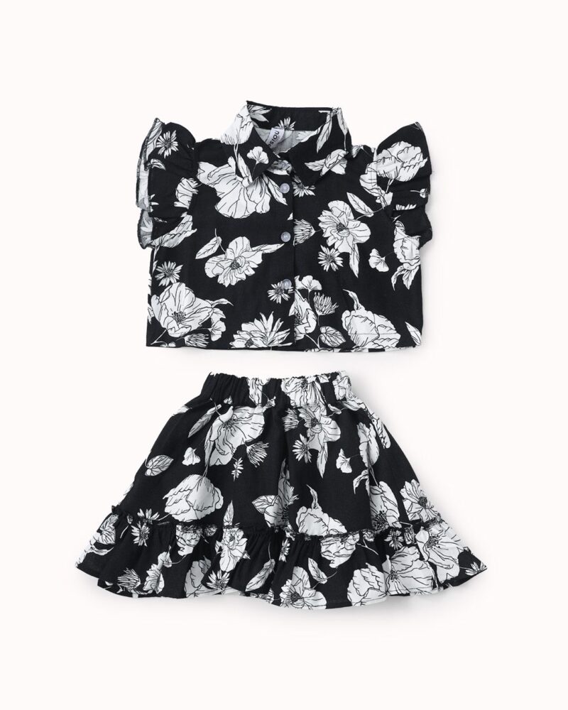 طقم بناتي صيفي بنقشة الورود — Stedrino Kids Wear - ستدرينو كيدز وير kids wear