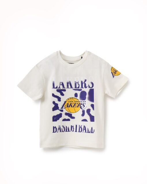 تيشيرت أولادي صيفي 2025 بطبعة Lakers – خامة قطن ناعمة ومناسبة للحركة